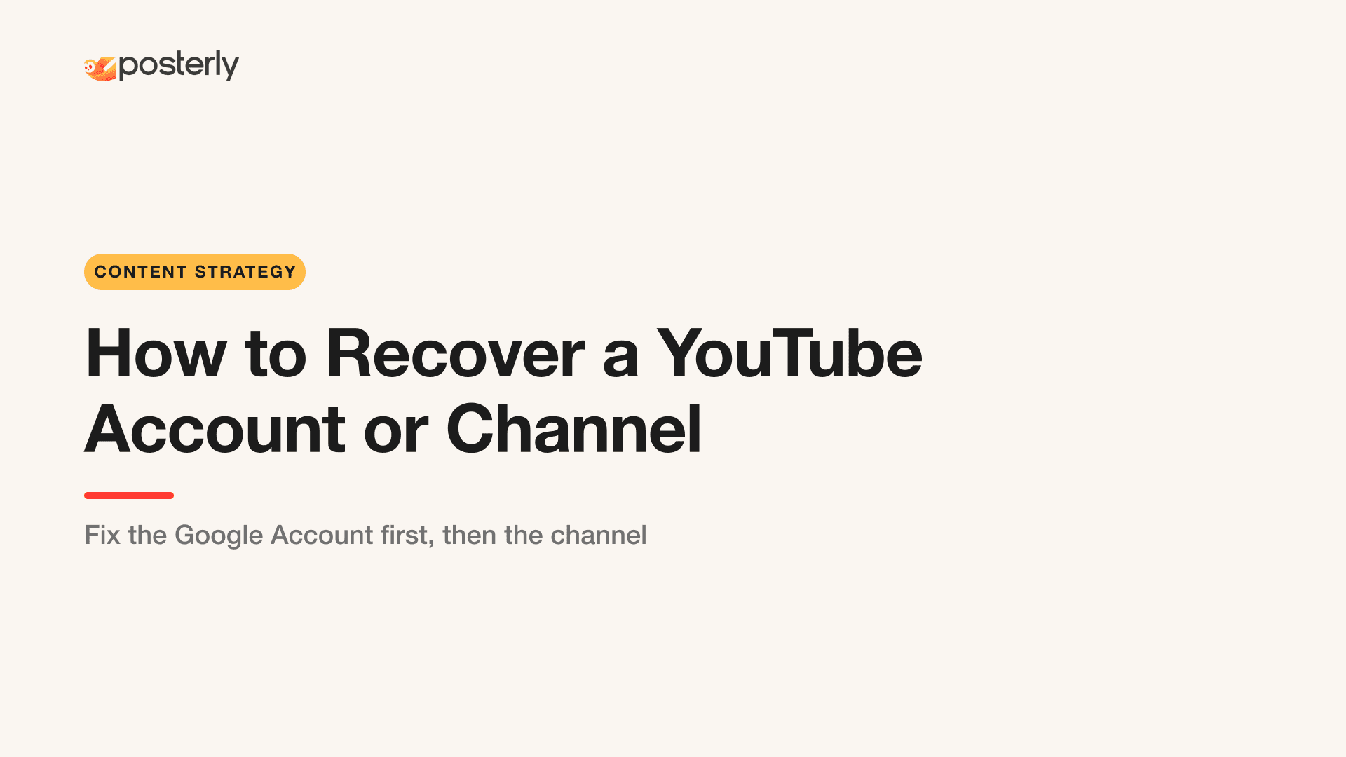 How to Recover a YouTube Account or Channel