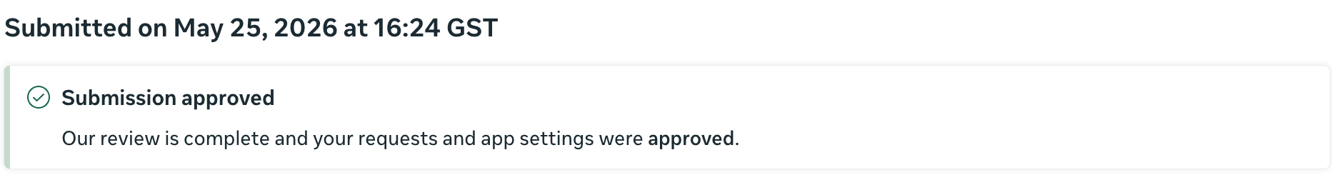 Meta App Review result for the posterly app: submission approved