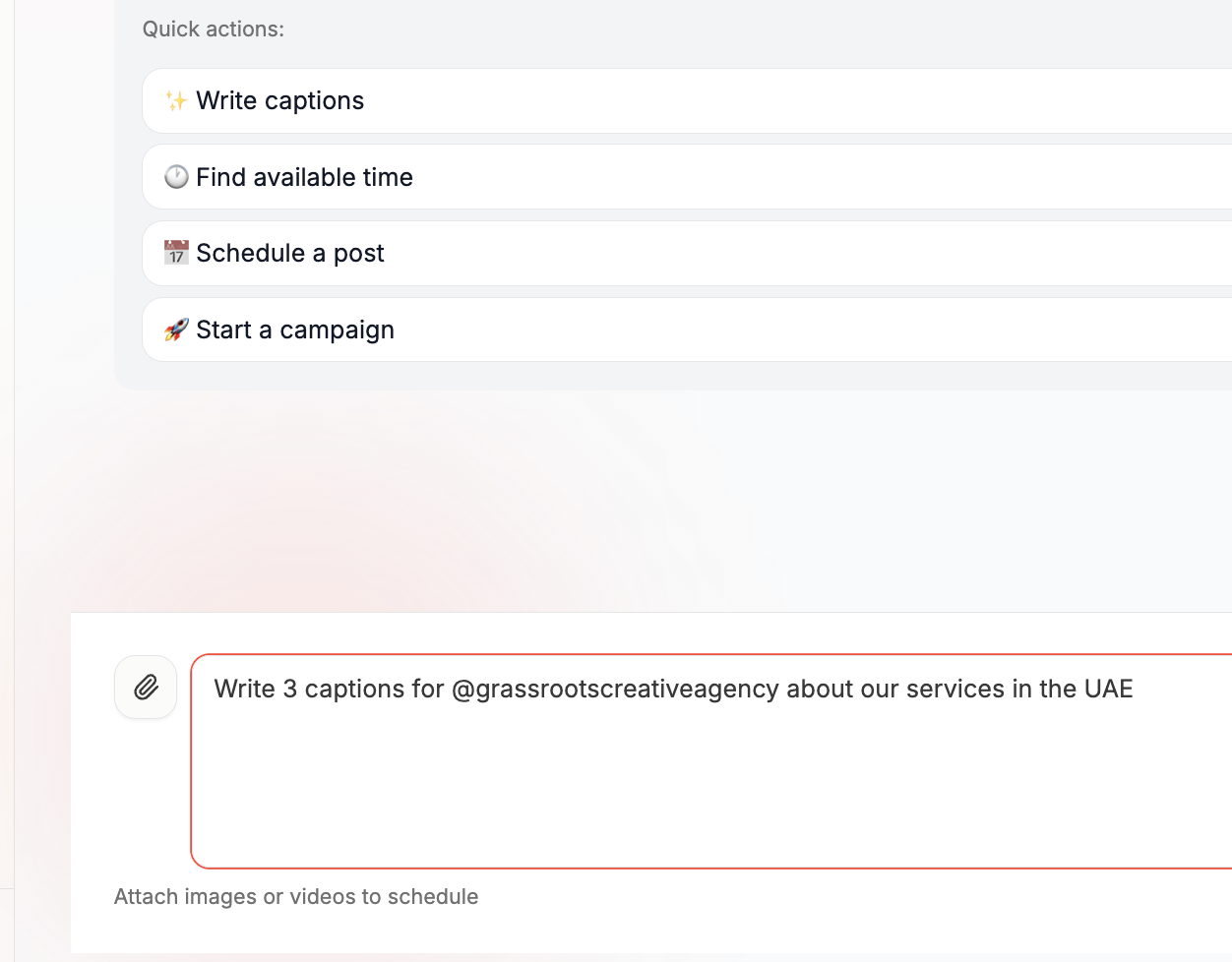 AI Agent generating captions