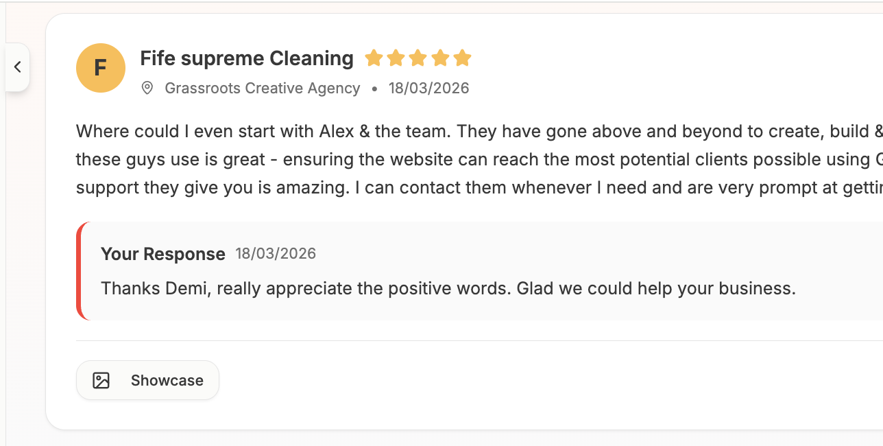 Google Business reviews inbox in posterly