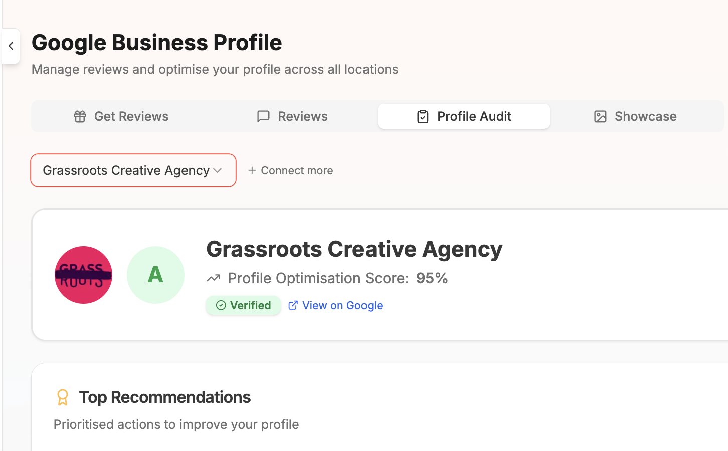 Google Business Profile audit score